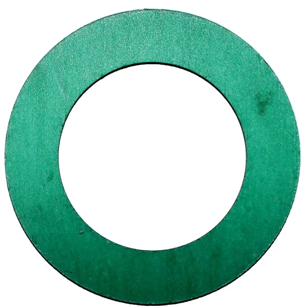 Grüne Dichtung aus Gummi mit einem inneren und äußeren Ring, geeignet für technische Anwendungen, möglicherweise von der Marke Wolf.
